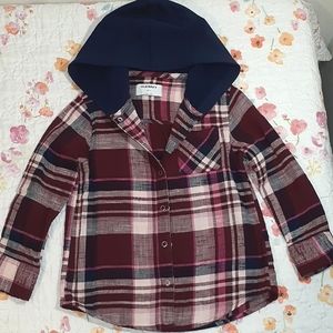 Old Navy Girls Hooded Flannel Shirt Size Small PERFECT CONDITION